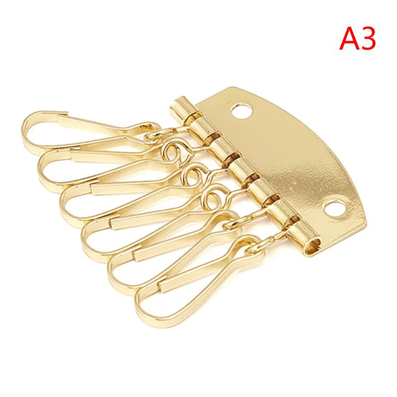 1PC Anti-fall Key Holders 6 Hooks Metal Rivet Wallet Key Clasp Clip Practical Small Keyring for Birthday Gifts