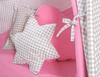 Tipi tent for children + feather pendants - gray-pink checkered pattern