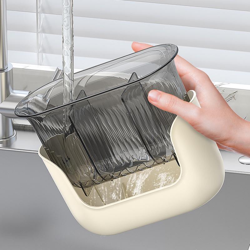 2024 Multifunctional Chopstick Holder: Thickened, Large Capacity with Quick Draining, Divided Storage.
