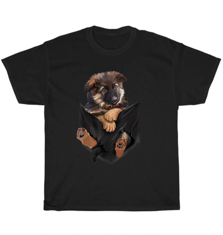 

German Shepherd in Pocket Dog Pet Puppy Animal Lover Unisex T-Shirt Unisex T-Shirt XXL