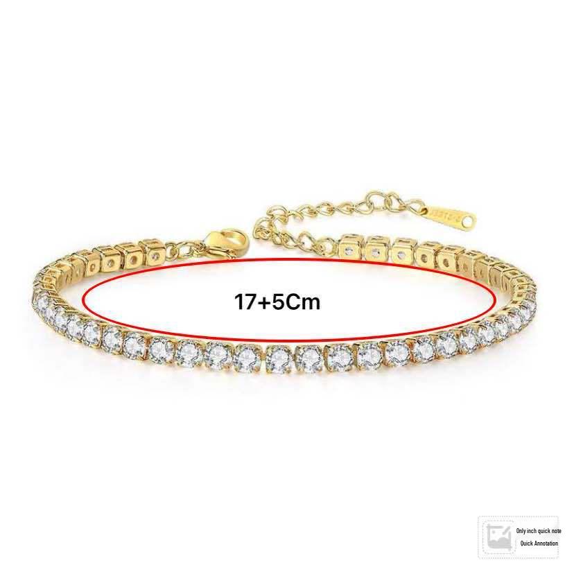 4mm Zircon Bracelet: Women's Elegant and Versatile Light Luxury Hand Jewelry