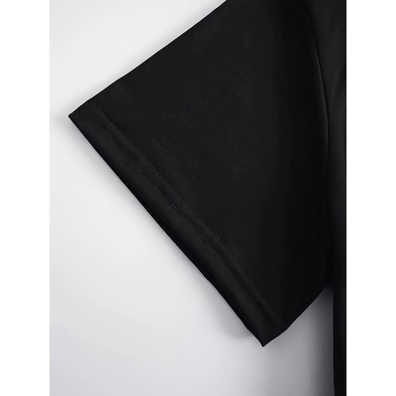 Letter Print Crew Neck T-shirt, Casual Short Sleeve Top for Spring & Summer, Women's Clothing