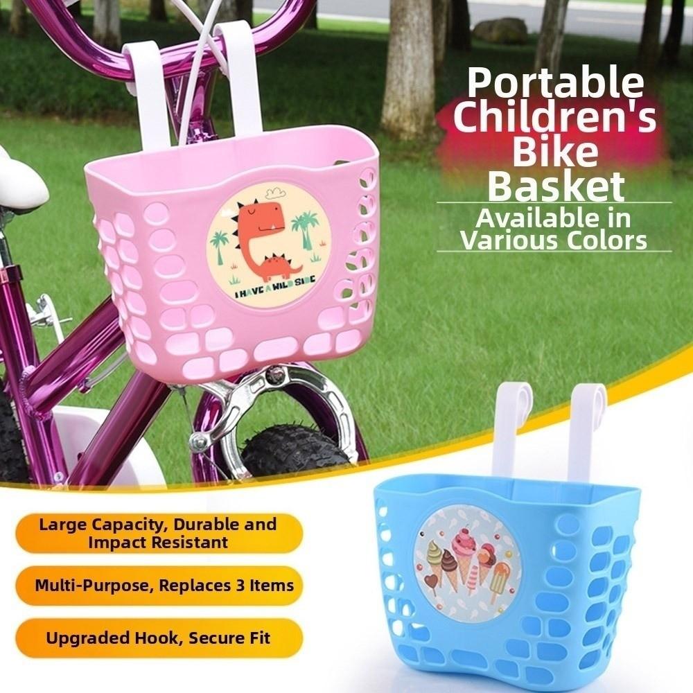 Plastic Bicycle Storage Cartoon Patten Student Front Basket  Bike Accessories