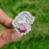 Heart Chakra Oval Rhodonite Gemstone Bezel Mother Solitaire Ring Sterling Silver