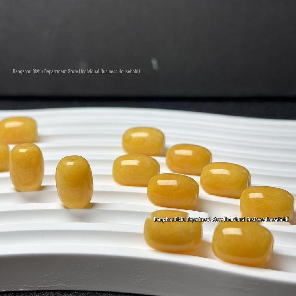 Chicken Oil Yellow Chalcedony Barrel Spacer Beads for DIY Bracelet & Necklace Making.