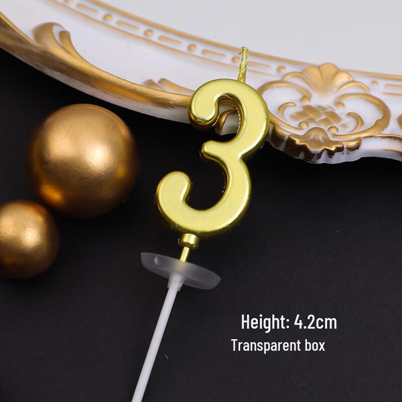 Golden Number 3 Birthday Cake Topper