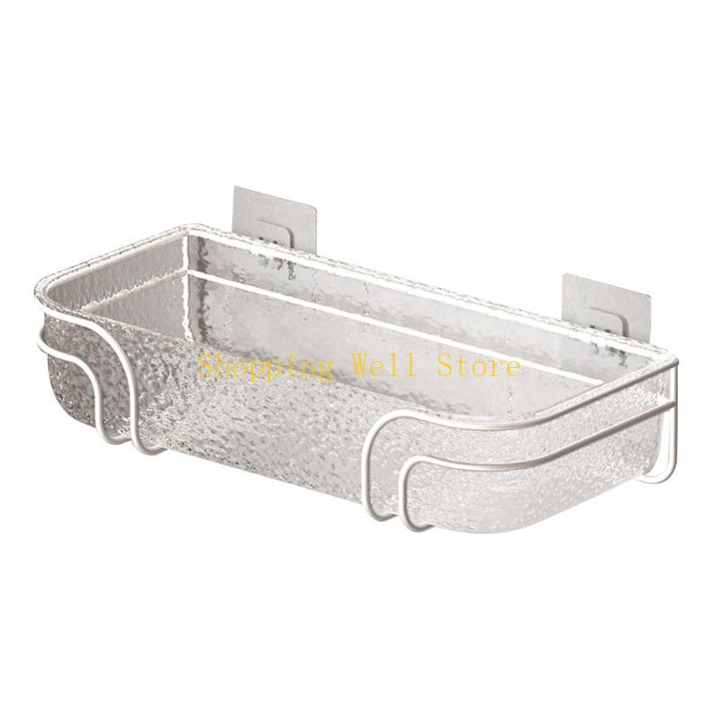 KX4B Large Capacity Bathroom Shelves Functional Organizers Wall Mounted Shower Storage Basket for Bathroom Kitchen