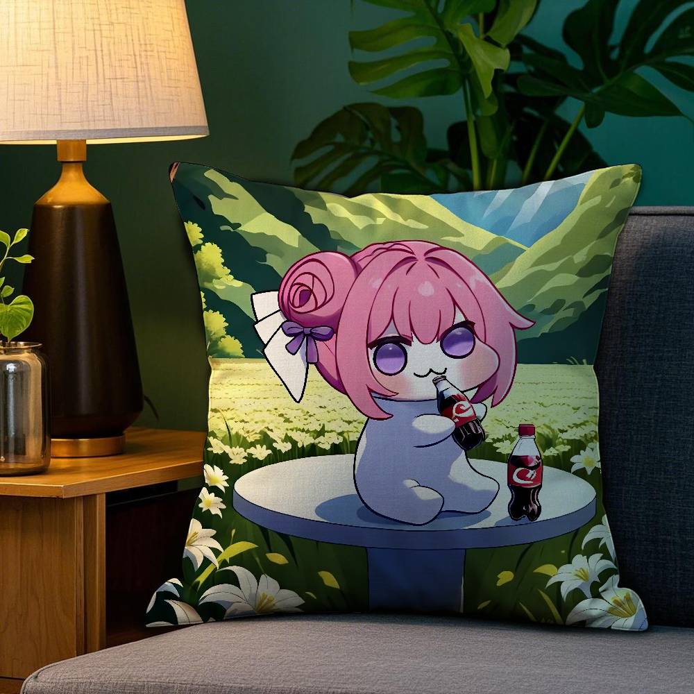 Ni-kke DORO Doll Victory Goddess Pillow Case Anti-dustmite Pillowcase Invisible Zipper Silky Sofa Cushion Cover