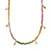 Original Design S925 Sterling Silver Inlaid With Natural Tourmaline Color Treasure Necklace Women'S Trend Handmade Color Beads