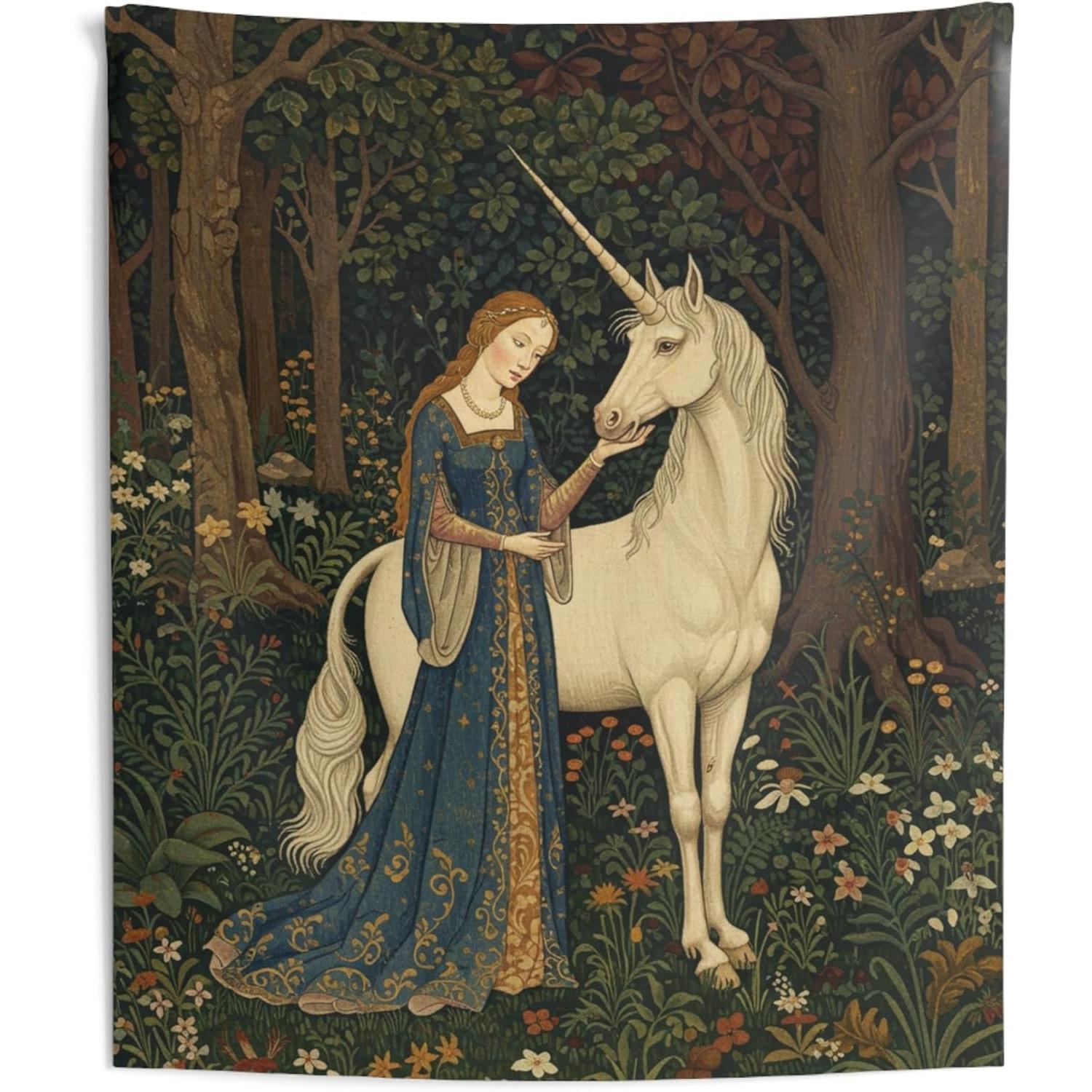 Tapestry and Medieval Unicorn Wall 75x100