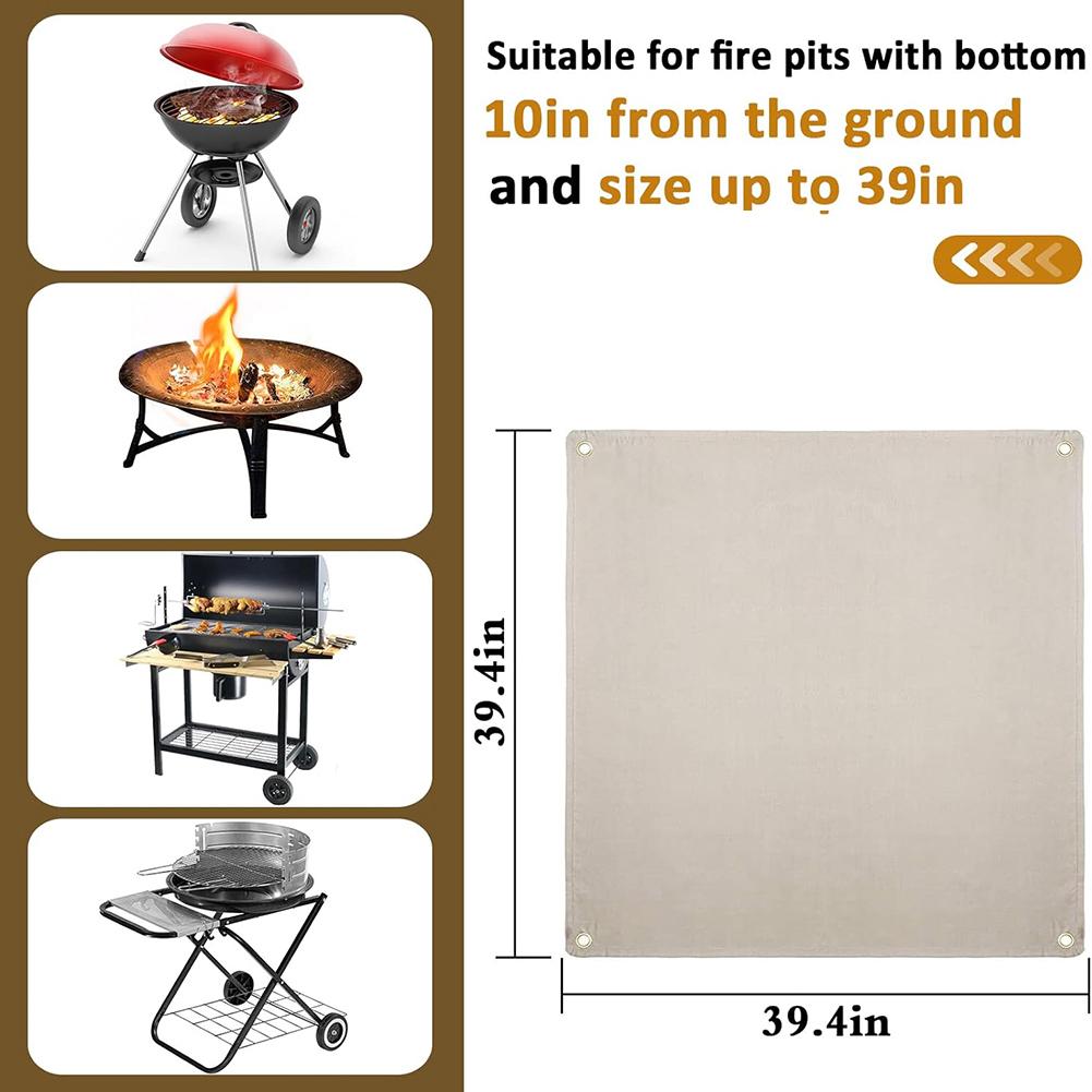 Heat Resistant Fireproof Mat Fireproof Mat Fireproof Stove Grill Mats Washable And Reusable Wood Deck Stove Grill Mats