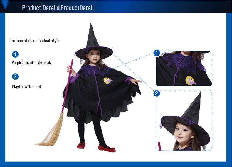 Kinder Anime Cosplay Hexe Halloween Kostüm Set