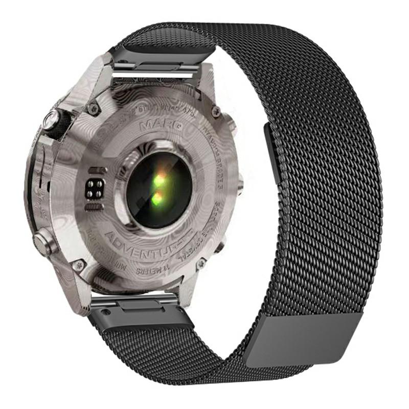 

For Garmin Smart Watch 22mm Wrist Band Magnetic Milanese Loop Watch Band Titanium Grey