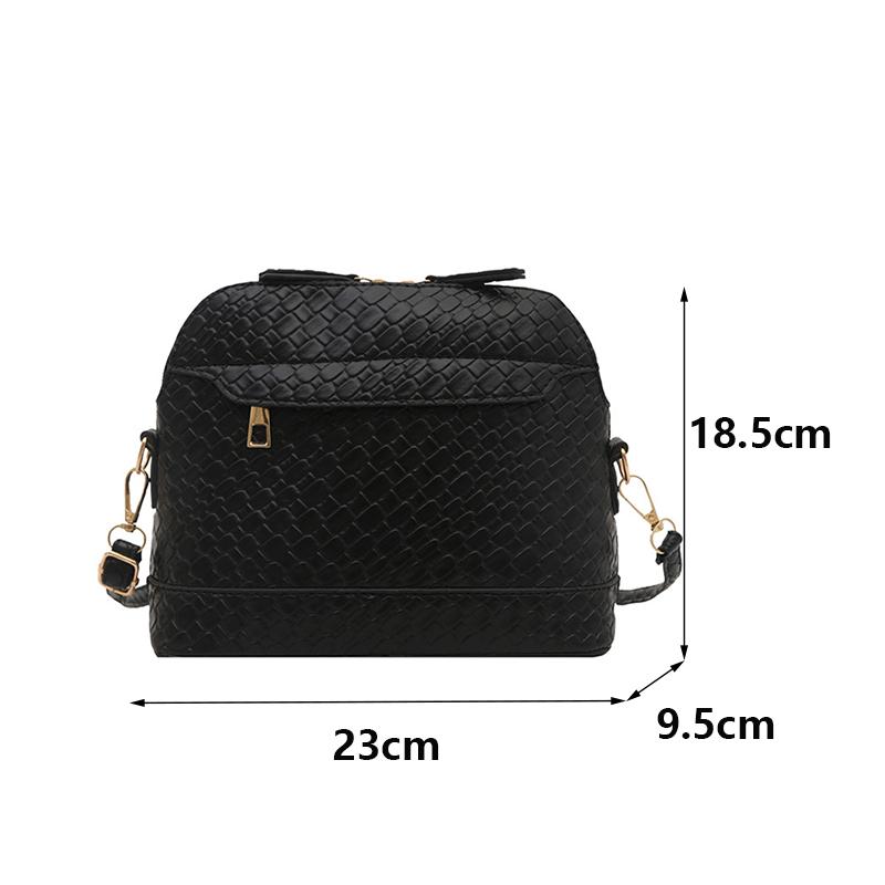 Solid Color Woven Pattern Crossbody Bag Vintage Minimalist Large Capacity Shell Purse and Handbag For Women AVE