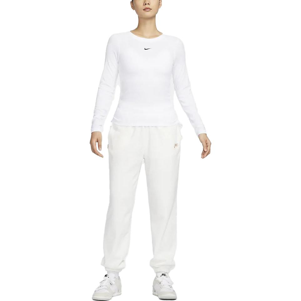 New Nike Set-in Sleeve T-Shirt Women's White FB8718-100