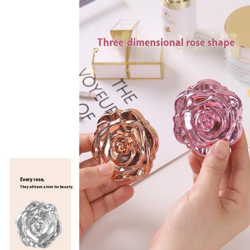 1 Stück tragbarer Mini-Spiegel Retro Rose Blume Kleiner Taschen-Kosmetikspiegel Doppelseitiger Handspiegel Kompaktes Kosmetik-Schönheitswerkzeug