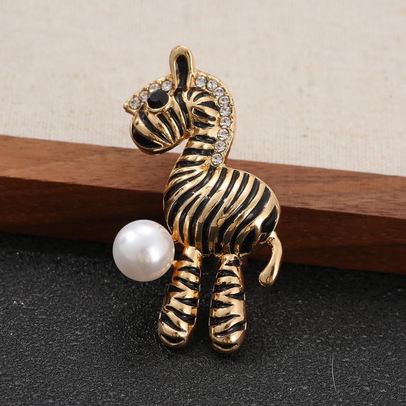 

Изысканная Брошь-Пин Животное Жемчуг Зебра Для Женской Одежды Пальто Ювелирные Изделия Аксессуары Подарки A1