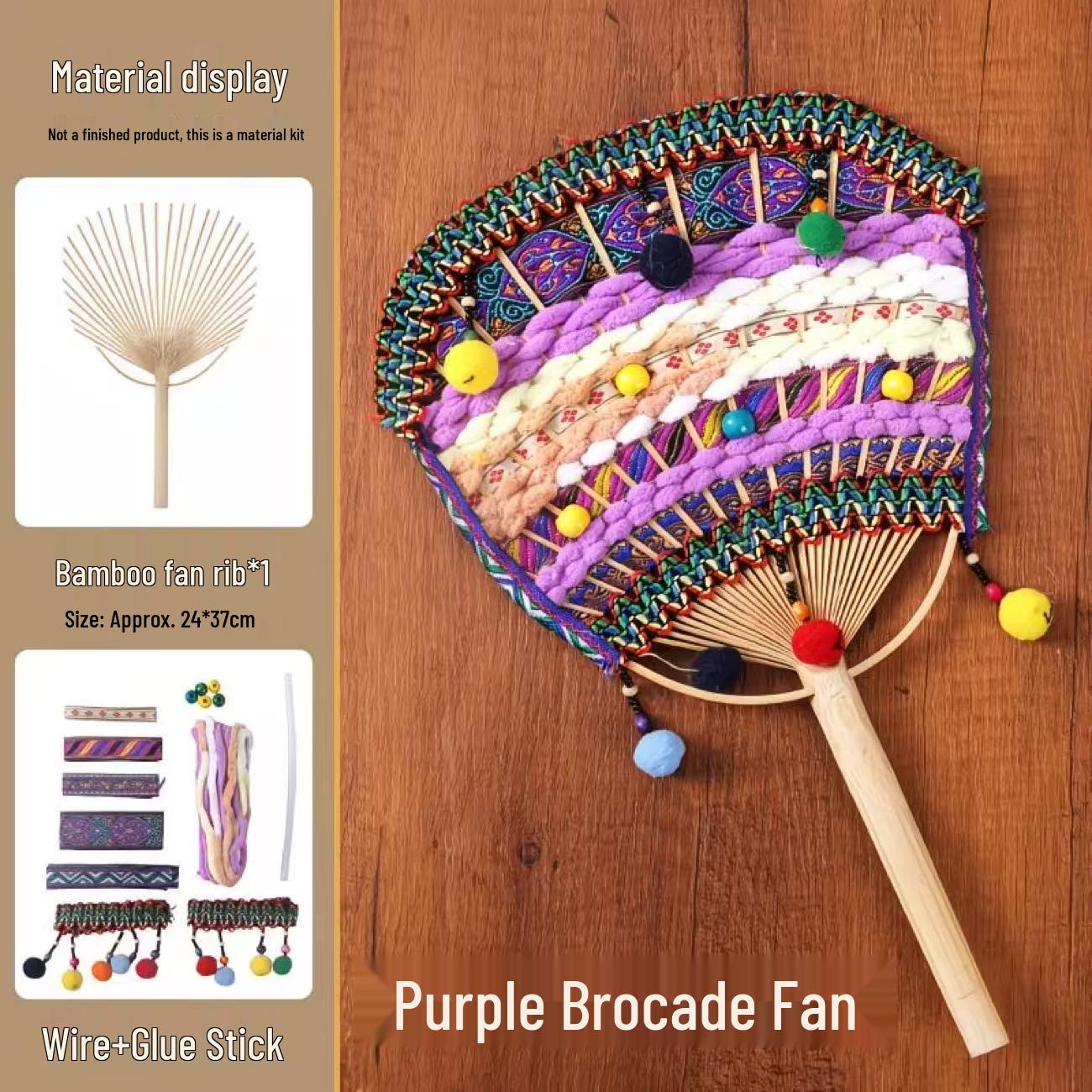 Zhuang Ethnic Handmade Bamboo Round Fan DIY Kit for Team Building and Salon Activities - Dragon Boat Festival Special