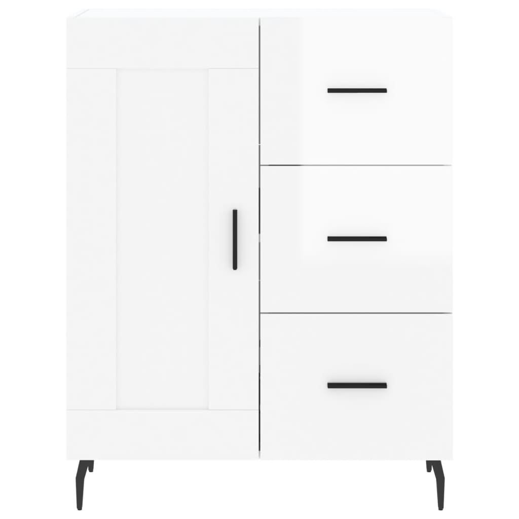 Sideboard High Gloss White 69.5 x 34 x 90 cm Engineered Wood