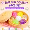 Kreativer Mini Bao Bun Squishy 6 Stück Glücksknödel Quetsch Fidget Sensorisch Anti-Stress-Linderung Partygeschenk Neuheit Scherzgeschenk