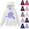 Damemote Casual Langermet trykt Rundhals hettegenser Pullover Topp med lommer