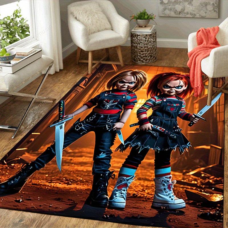 1pc Chucky Pattern Area Rug, Anti slip Non Shedding Stain Resistant Carpet