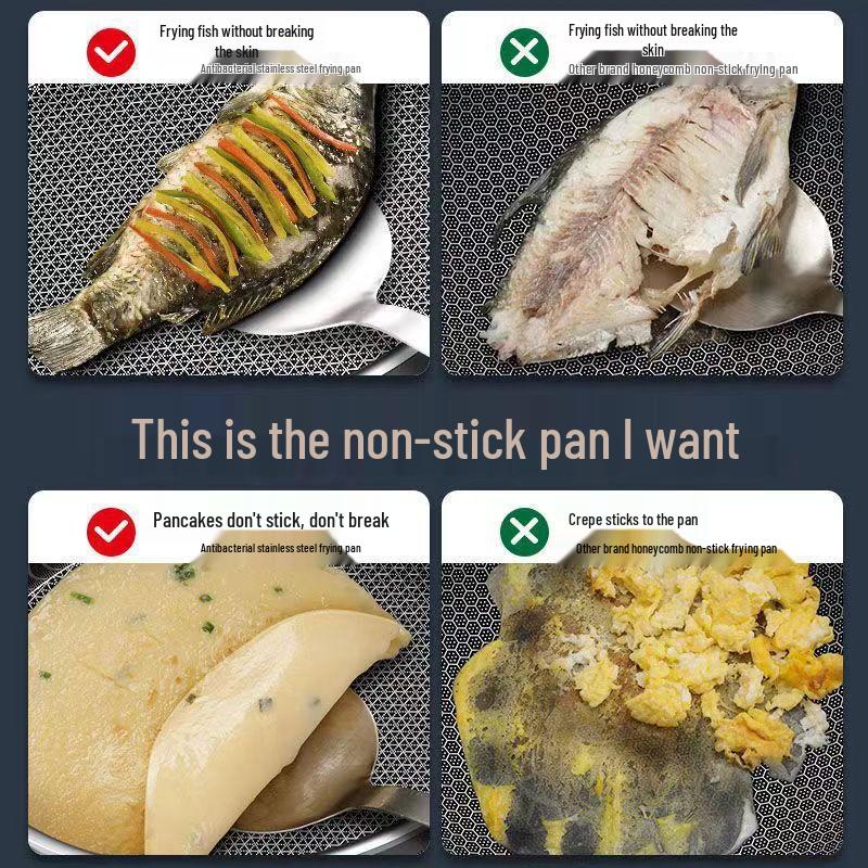 Zhi Shi 30CM Stainless Steel Frying Pan with Lid