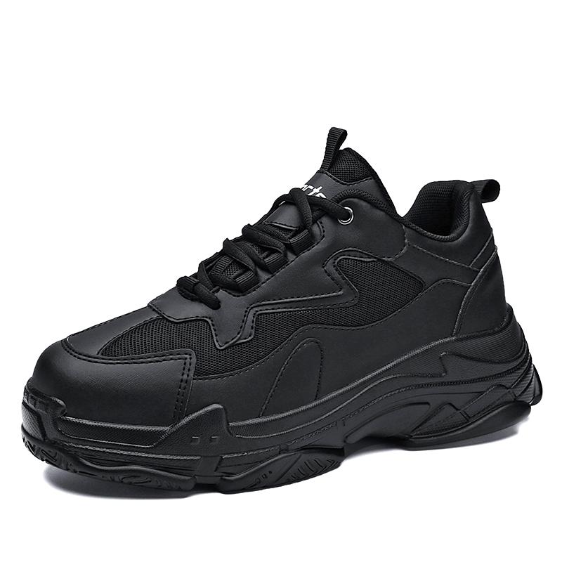 Fashion Sneakers Casual and trendy men's shoes comfortable design Outdoor street walking Youth thick soled sports shoes Black and white