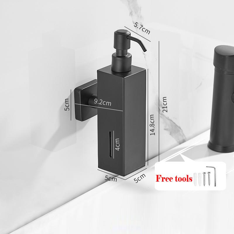 304 Stainless Steel Soap Dispenser Black Shower Shampoo Bottle Hotel Wall Hanging Press Hand Sanitizer Bottle