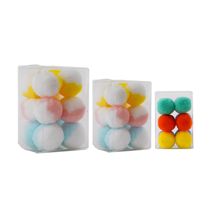 12 sztuk/pudełko Pluszowa piłka Zabawka dla kota Cicha piłka Kolorowe zabawki dla kota Kreatywna interaktywna piłka odbijająca się Zabawna piłka dla kociąt w pomieszczeniach Zabawka do żucia