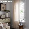 1 pieza de cortina artesanal de punto de urdimbre de algodón brocado de NAPEARL con borlas para la decoración del hogar de la sala de estar y el dormitorio