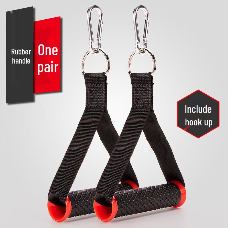 Longchan Cable Machine Handles with Red Rubber Grip