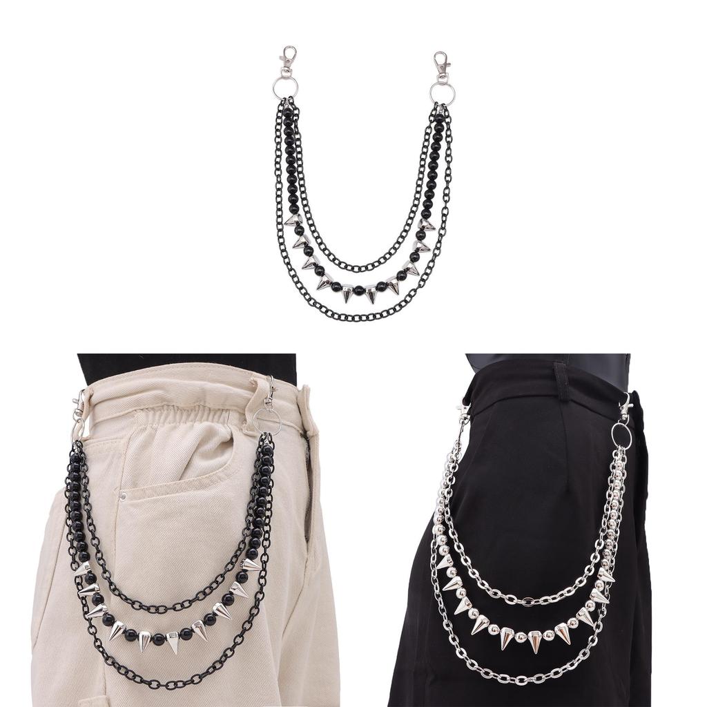 Hip Hop Metal Waist Chain With Multilayer Beads For Men And Women Summer Fashion