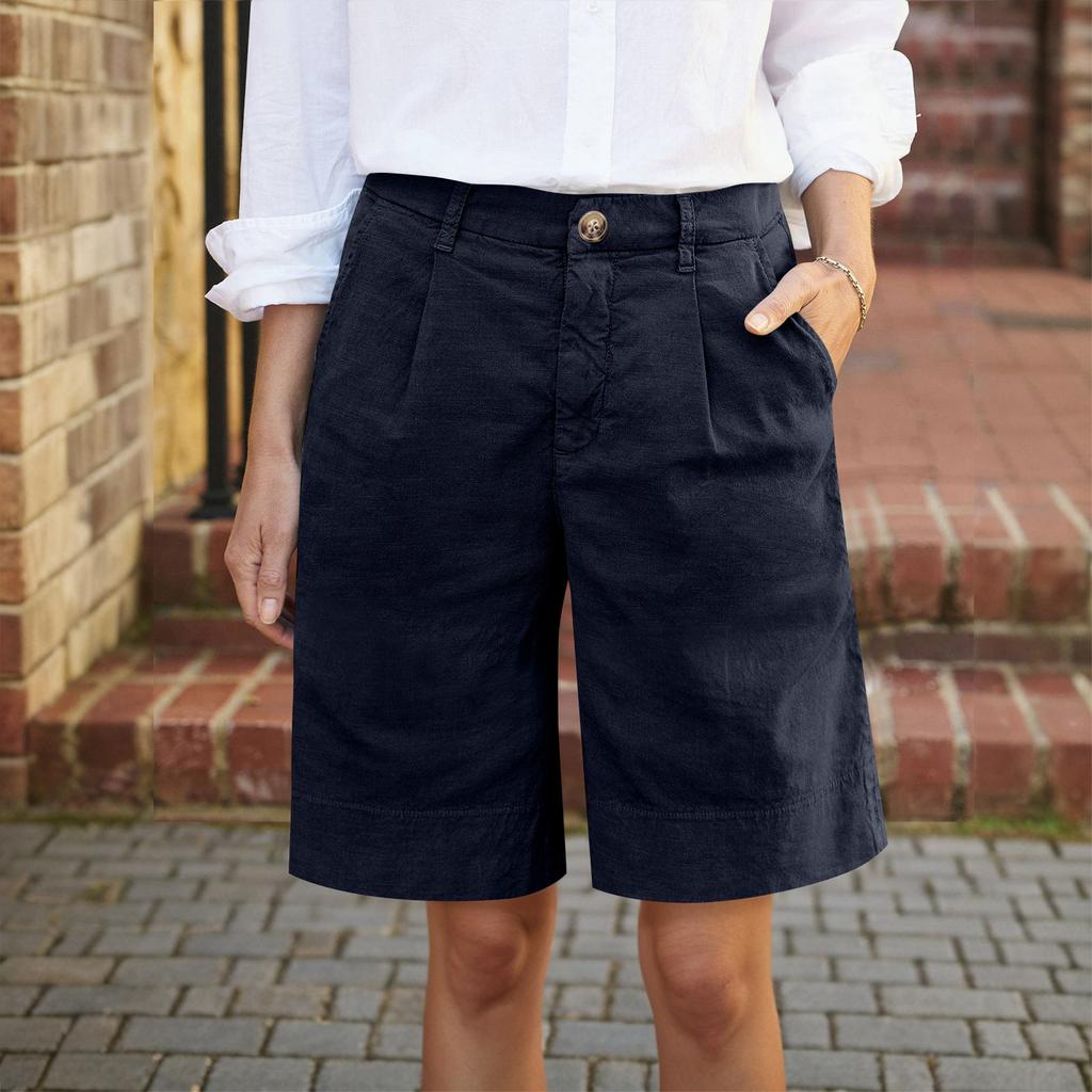 Dámské barevné ležérní kalhoty s vysokým pasem Tréninkové kalhoty 1/2 kraťasy