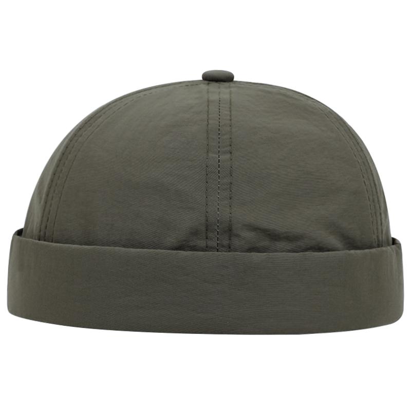 Fashion Quick Drying Dome Melon Cap  Men Women Fashion Vintage Brimless Hat Hip Hop Landlord Hat Unisex Solid Color Short Cap