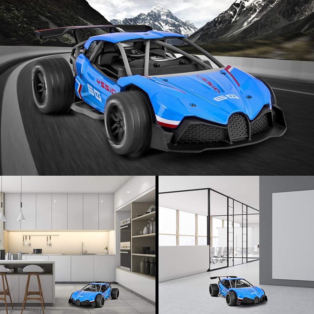 RC Car, Electric Racing Car, Off-Road Drifting, High Speed, High Stability, Alloy Shell, Shock Resistant (Blue)