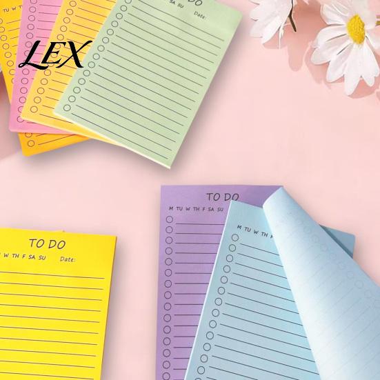 Removable Planner Notes for Desk Lined Fluorescent Sticky Notepad, To-do Lists with Check Boxes Multi-colored Notepads Adhesive Notes, Increase