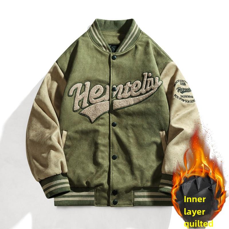 Ретро бейсбольная куртка мужская хлопковая утолщенная куртка бейсбольная майка M