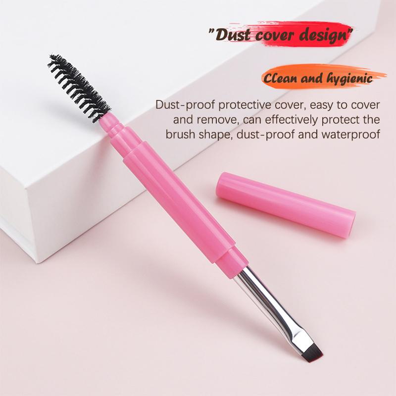 Cepillo para Cejas Portátil de Doble Cabeza Cepillo Espiral Cepillo para Delineador de Ojos Con Tapa Brocha de Maquillaje Extensión de Cejas Herramienta de Maquillaje