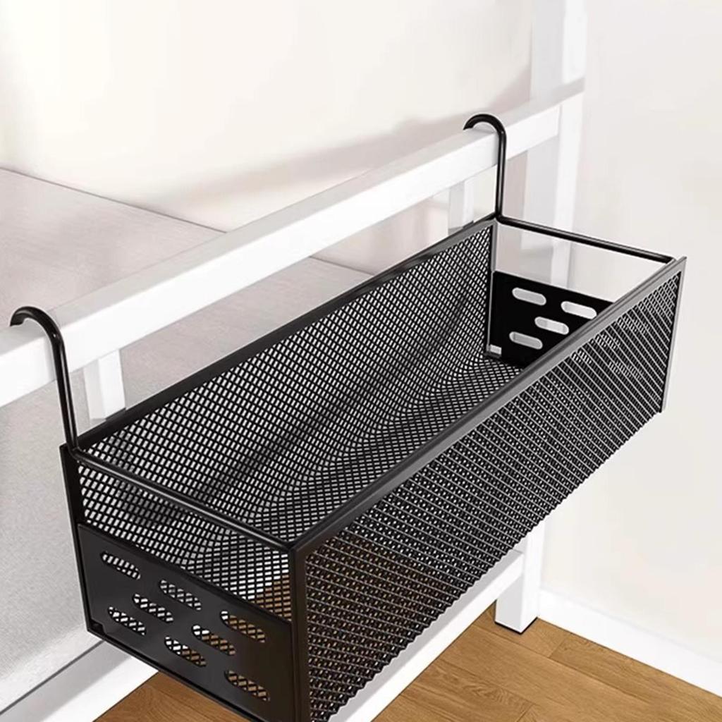 Bedside Hanging Storage Basket Practical Metal Space Saving Container Bedside Shelf for Bed Rails Dorm Hotel Apartment Office
