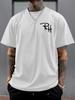 Unisex Summer Fashion Essentials 'RH' Letter Graphic Print Short-Sleeve T-Shirt