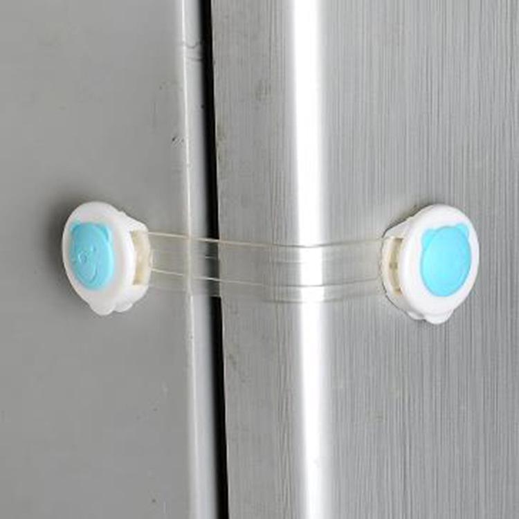 Cute Cartoon Bear Head Child Safety Lock Smiley Face Cabinet Door Drawer Lock Baby Safety Extended Cabinet Latch