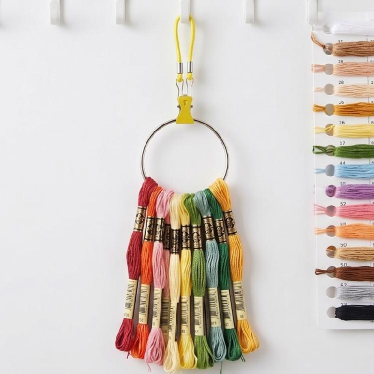 Pack of Colorful Clip And Rope Pack Multicolor Clamps And String For Sewing Projects Classroom Activity Office Tasks