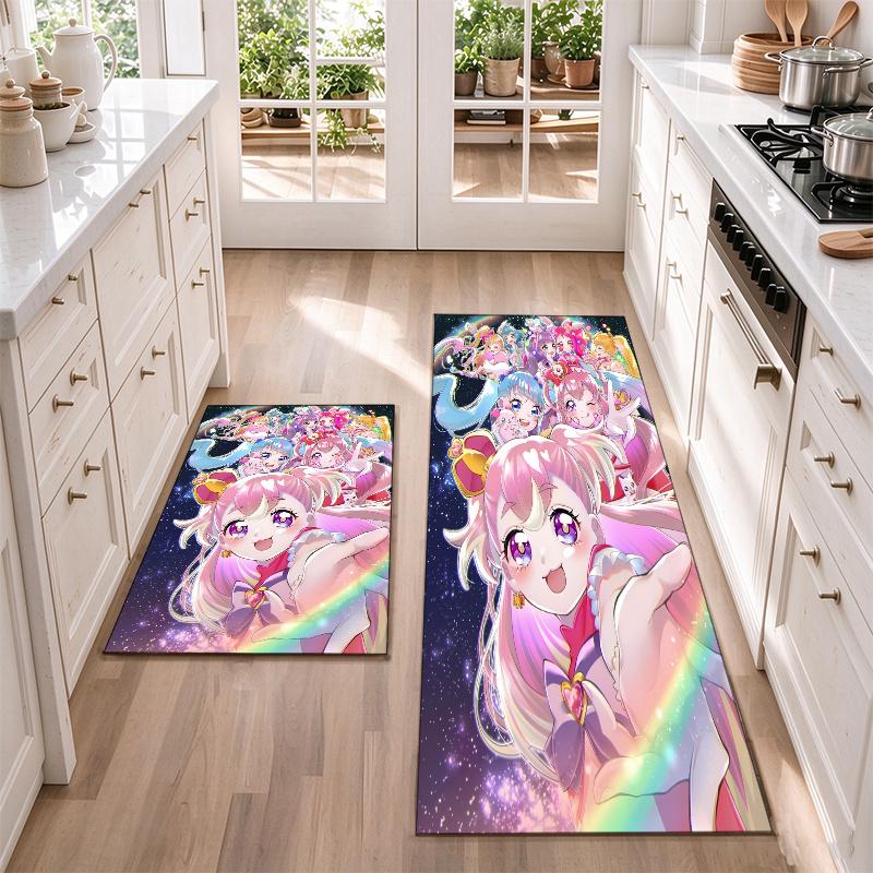 Precure Flannel Kitchen Floor Mat – Non-Slip, Absorbent and Easy to Clean Suitable for Kitchens, Entryways Bedroomsand Bathrooms