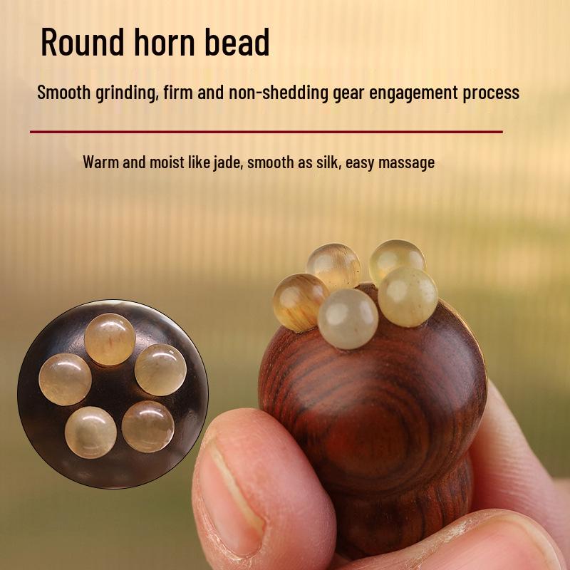 Purple Sandalwood Red Rose Gua Sha Stick: Compact Chubby Gourd Eye Massager with Small Lotus Head for Facial Massage.