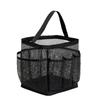 Large Capacity Portable Bathroom Organizer 8 Pocket Textile Hanging Bag for Dorm Shower Bedroom Gym Beach 22x22x25cm Black