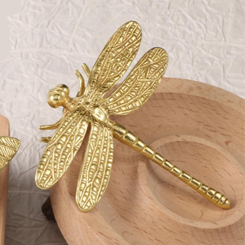 2 sady Kuchyňského kování Mosazné vážky Rukojeť pro zásuvky Snadné uchopení Instalace Vintage Domov Vylepšený