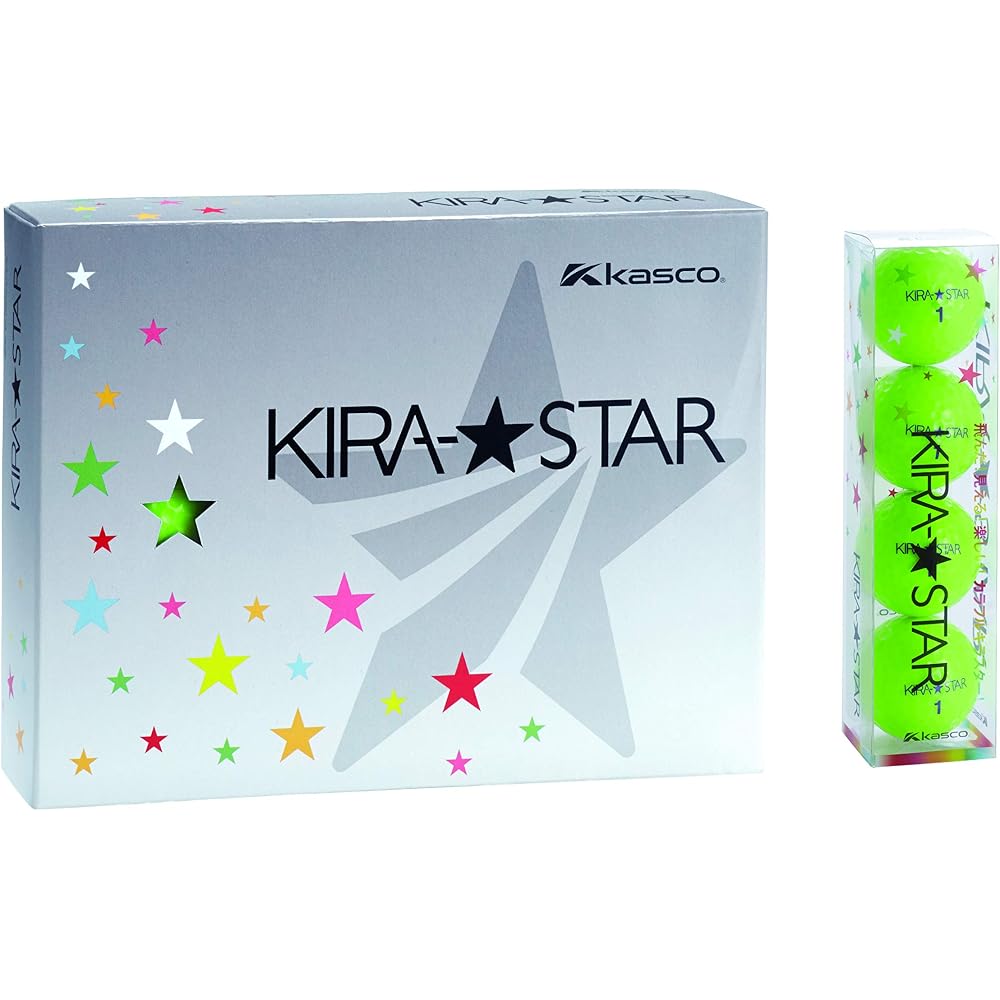 Kasco KIRA STAR2 Golf Balls Lime 12-Pack, High Performance, Durable Design