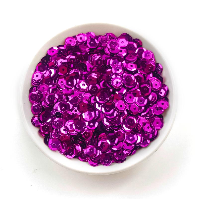 6MM Round Curved PVC Sequins with Middle Hole and Hexagonal Beads for Sewing