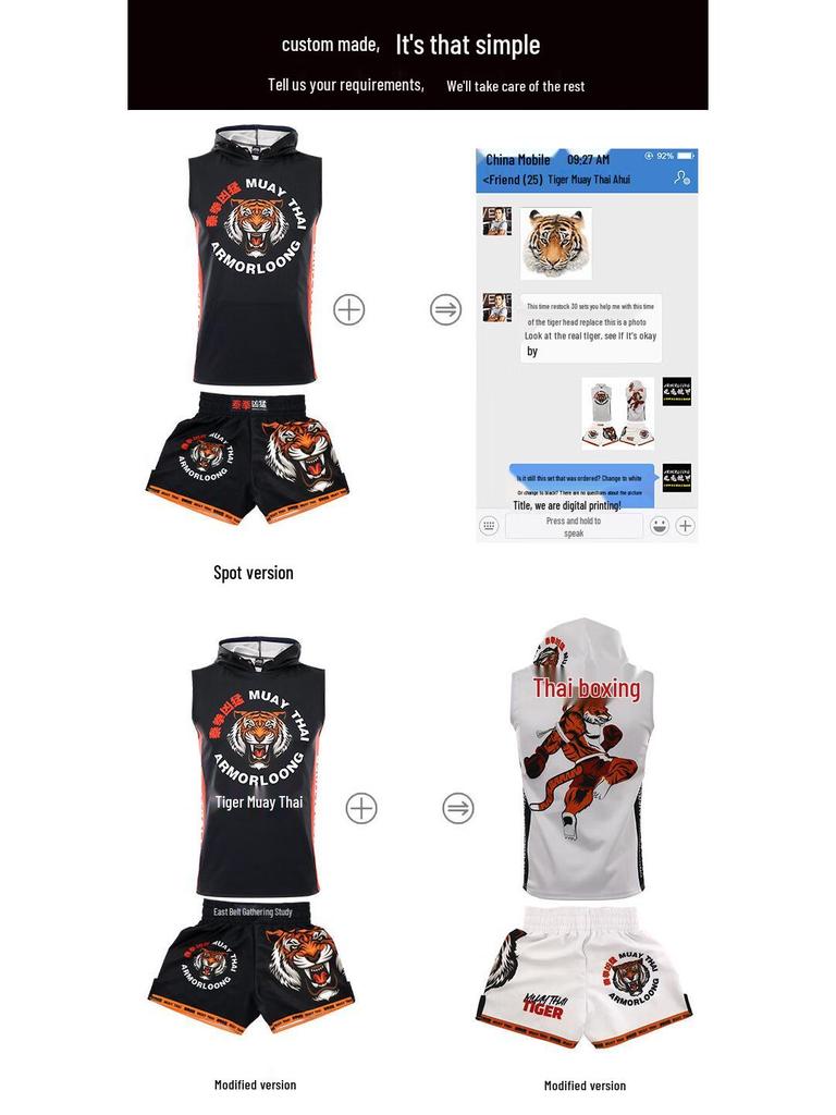Miękka bluza bez rękawów z kapturem Soft Monkey Unisex MMA & Muay Thai: Szybkoschnąca kurtka treningowa Tiger Sport